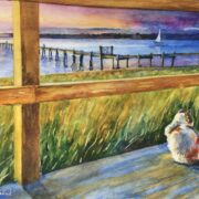 GALINA MELNIK Enjoying the Autumn Sunrise Watercolor 11”x17”