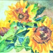 GALINA MELNIK Sunflowers Watercolor 5”x7”