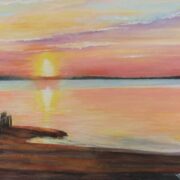 GALINA MELNIK Sunrise on the Bay Pastel 10”x14”