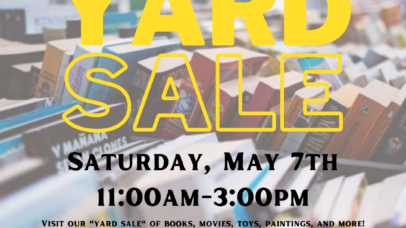the westhampton free library's yard sale saturday, may 7th 11:00am - 3:00pm visit our "yard sale" of books, movies, toys, paintings, and more! buy a library tote bag for $5 to fill up with as many books as you can fit! all proceeds from the sale will benefit the friends of the library.
